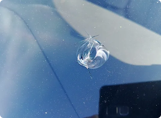 windscreen chip in glass